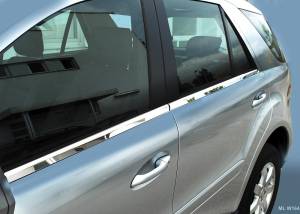 Mercedes® Window Sill Moldings, Stainless Steel, 2006-2010 (164)