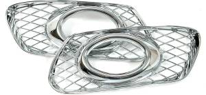 Performance Products® - Mercedes® ML Chrome Oval Fog Light Trim Rings with Mesh Grill, Pair 2006-2011 (164) - Image 1