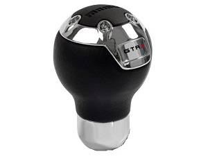 Mercedes® MOMO® GTR2 Shift Knob, Black Leather with Chrome, Rubberized Momo® Logo