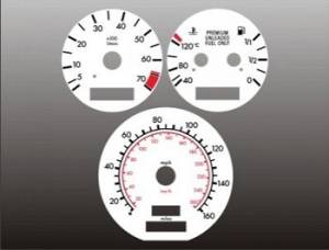Mercedes® White Face Gauge Overlay, 1994-1995 (202)