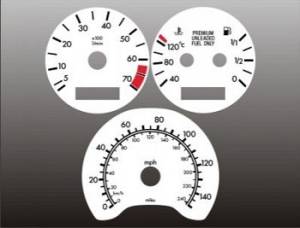 Mercedes® White Face Gauge Overlay, 1996-1998 (202)