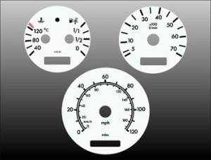 Mercedes® White Face Gauge Overlay, 1999 (163)