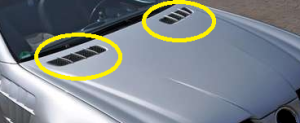 Mercedes® Hood Ventilation Fins Set, Chrome, 2007-2008 (230)
