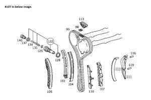 Performance Products® - Mercedes® Engine Timing Chain Guide, Lower Left Inner, 1990-1993 (124/129) - Image 2