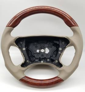 Mercedes® CLK500 Steering Wheel, Sports Style, Burlwood & Stone Leather (MB Tiptronic), 2005-2006 (209)