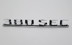 Mercedes® OEM "380SEC" Silver Emblem, 1982-1983 (126)