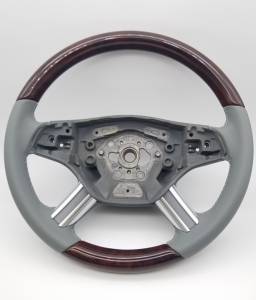 Mercedes® Steering Wheel, Standard Style, Burlwood & Alpaca Grey Leather, 2006-2012 (164)