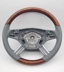 Mercedes® Steering Wheel, Classic Style, Birdseye Maple & Alpaca Grey Leather, 2006-2008 (164)