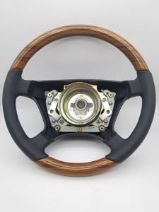 Mercedes® Steering Wheel, Zebrano Wood & Charcoal Leather, 1992-1995 (140)