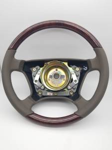Mercedes® Steering Wheel, Classic Style, Burlwood & Dark Stone Leather, 1994-1999 (140)