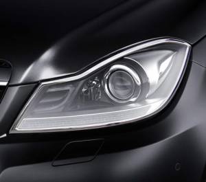 Mercedes® Headlight Trim Set, Chrome, Coupe, 2012-2015 (204)