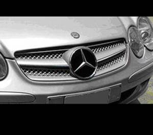 Mercedes® Chrome and Silver SL Single Bar Grille, 2009 Style 2003-2008 (230)