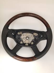 Mercedes® Steering Wheel, Classic Style, Tiptronic, Burlwood & Black Leather, 2006-2009 (221)