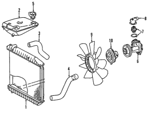 Mercedes® Radiator, 1981-1985 (107)