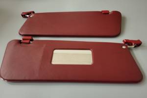 Mercedes® Sun Visor Complete Set Assembled, Burgundy,1973-1989 (107)