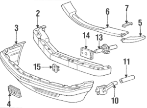 Mercedes® OEM Bumper Center Filler, 1981-1991 (126)