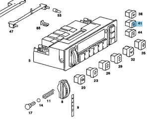 GENUINE MERCEDES - Mercedes® Air Conditioning Push Button, 1984-1993 (201) - Image 2