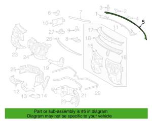 GENUINE MERCEDES - Mercedes® Cowl Grille Seal, 2006-2011 - Image 1