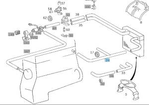 GENUINE MERCEDES - Mercedes® OEM Heater Hose, Engine to Feed Line for E300 (124) - Image 2