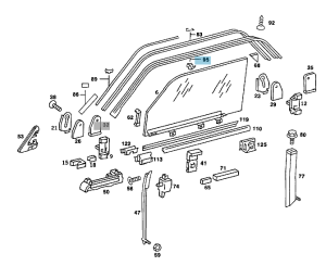 Performance Products® - Mercedes® Right Upper Door Window Seal, 1978-1985 (123) - Image 2