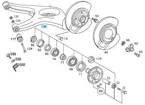 Mercedes® Trailing Arm, Left, 1973-1991 (107/126)