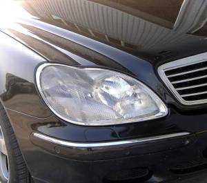 Mercedes® Headlight Trim Rings, Chrome, 1999-2002 (220)