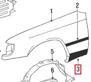 GENUINE MERCEDES - Mercedes® OEM Front Fender Molding,Lower Left, 1986-1989 (124) - Image 2