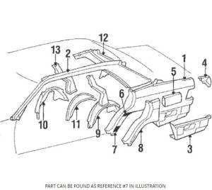 GENUINE MERCEDES - Mercedes® OEM Rear Fender Molding,Lower Left, 1986-1989 (124) - Image 2