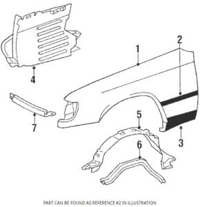 GENUINE MERCEDES - Mercedes® OEM Upper Left Front Fender Molding, 1986-1987 (124) - Image 2