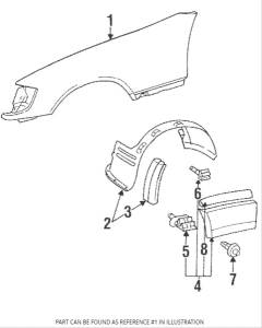 Mercedes® Front Left Fender, 1992-1999 (140)