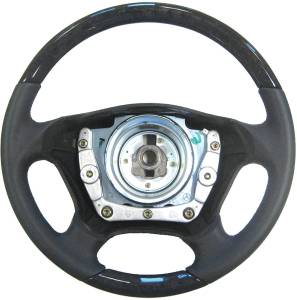 Mercedes® Steering Wheel, Classic Style, Dark Burlwood & Black Leather, 1998-2005 (163)