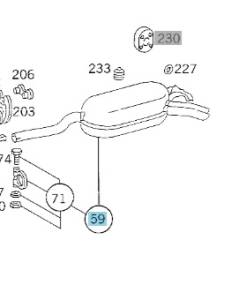 Mercedes® OEM Engine Exhaust Muffler, Rear, 1990-1995 (124)