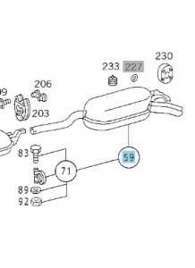 Mercedes® OEM Engine Exhaust Muffler, Rear,1993-1995 (124)
