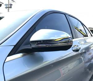 Mercedes® Mirror Cover Set, Chrome, Sedan, 2015-2021 (205)