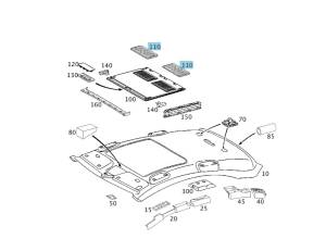 GENUINE MERCEDES - Mercedes® Sunshade Vent, Left Or Right, 1998-2009 (203/209/211/215/219/220/240) - Image 1