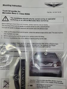 Performance Products® - Mercedes® Deck Lip Spoiler, Dynamic Performance, 2008-2015 (204) - Image 5