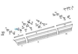 GENUINE MERCEDES - Mercedes® Lower Molding Clip, Fender Moldings, 126-698-01-58 (107/126) - Image 2
