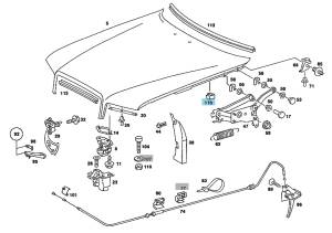 GENUINE MERCEDES - Mercedes® Hood Side Clip, 126-880-00-97 (124/126) - Image 1