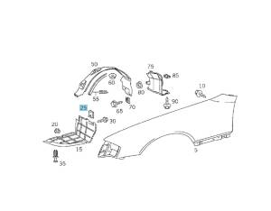 GENUINE MERCEDES - Mercedes® Hardware, Panel Clip, 002-994-61-45 - Image 2