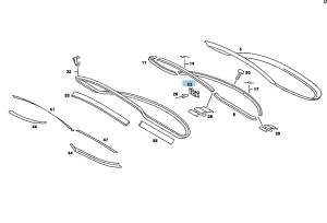 GENUINE MERCEDES - Mercedes® Hardtop Glass & Exterior Molding Clips, 107-988-15-78 (107/116/123/124) - Image 3