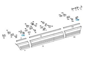 Mercedes® Side Molding Spring Clip, 126-988-03-78, 1981-1985 (126)