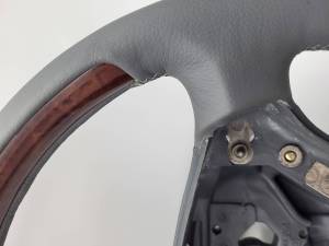 Performance Products® - Mercedes® Steering Wheel, Classic Style, Laurelwood Insert & Ash Grey Leather (203) - Image 1