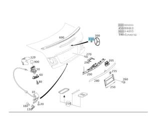 Mercedes® Trunk Star Emblem Fastener, 2010-2017 (207)
