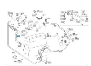 GENUINE MERCEDES - Mercedes® Recirculating Hose, Washer Pump to Engine, 2002-2005 (203) - Image 2