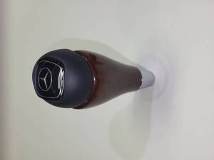 Mercedes® Shift Knob, Burlwood & Black Leather, S Class Without Keyless-Go, Star Emblem NOT Included, 2003-2006 (220)