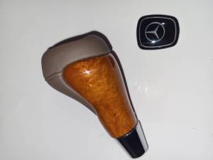 Mercedes® Shift Knob, Chestnut & Dark Stone/Java Leather, No Emblem, 2000-2006 (220)