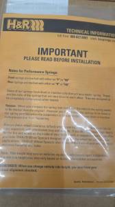 Performance Products® - Mercedes® H&R Sport Front Springs, For R500 and R350, 2006-2009 (251) - Image 3