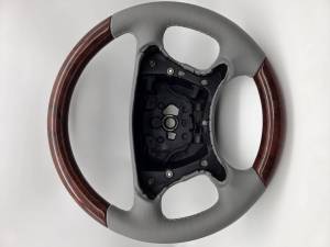 Mercedes® Steering Wheel, Classic Style, Leather, Burlwood & Alpaca Grey, 2003-2008 (209)
