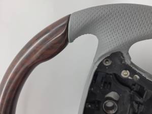 Mercedes® Steering Wheel, Sports Style, Burlwood & Alpaca Grey Leather, Tiptronic, SL600, 2005-2006 (230)