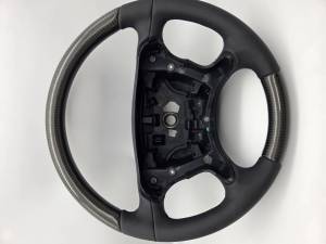 Mercedes® Steering Wheel, Classic Style, Non-Tiptronic, Black Carbon Fiber & Black Leather, 2003-2008 (230)